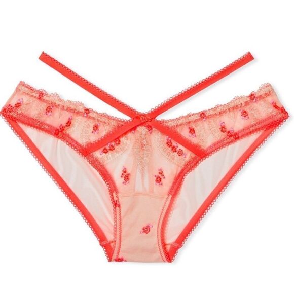 Victoria’s Secret Dream Angels Sweetheart Mesh Strappy Keyhole cheekini panty S - Picture 2 of 9